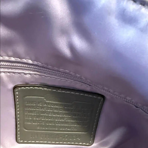 Coach Gray Signature Canvas Shoulder Bag with Turn-Lock Detail - Picture 6 of 9